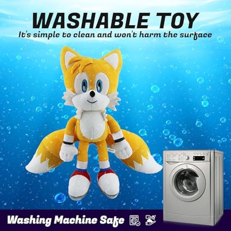 Yellow Sonic Plush Action Figure Animal Hedgehog Super Sonic Ray Flying Squirrel Movie Plush Gift Plush for Kids Boys & Girls Sonic The Hedgehog Toy Tails Plush, Knuckles Plush 12 Inches - Image 2